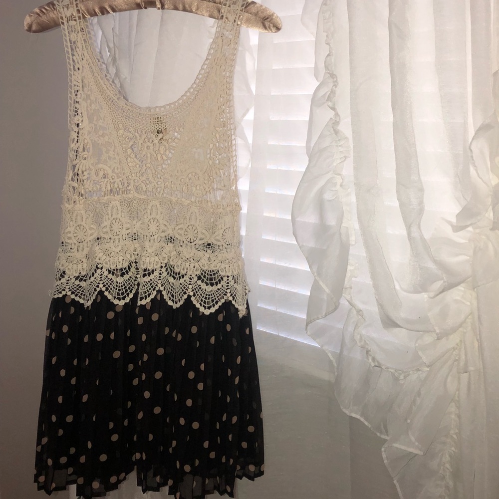 Lace and polka dotted lace dress